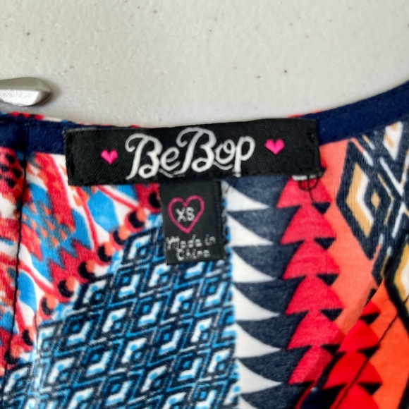 BeBop Red and Blue Geometric Mini Dress - Picture 12 of 14